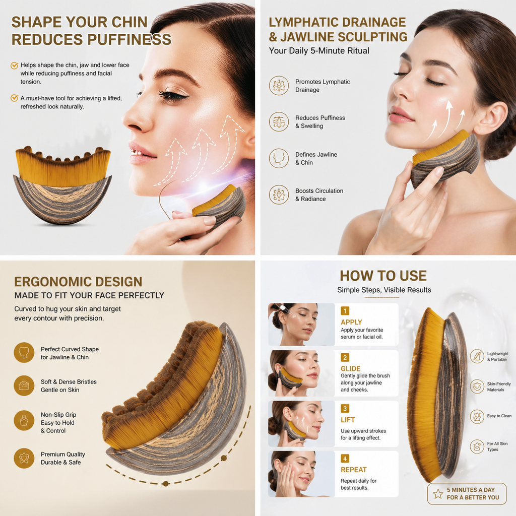 Lymphatic Sculpt Face Brush – Jawline & Chin Contouring Massager